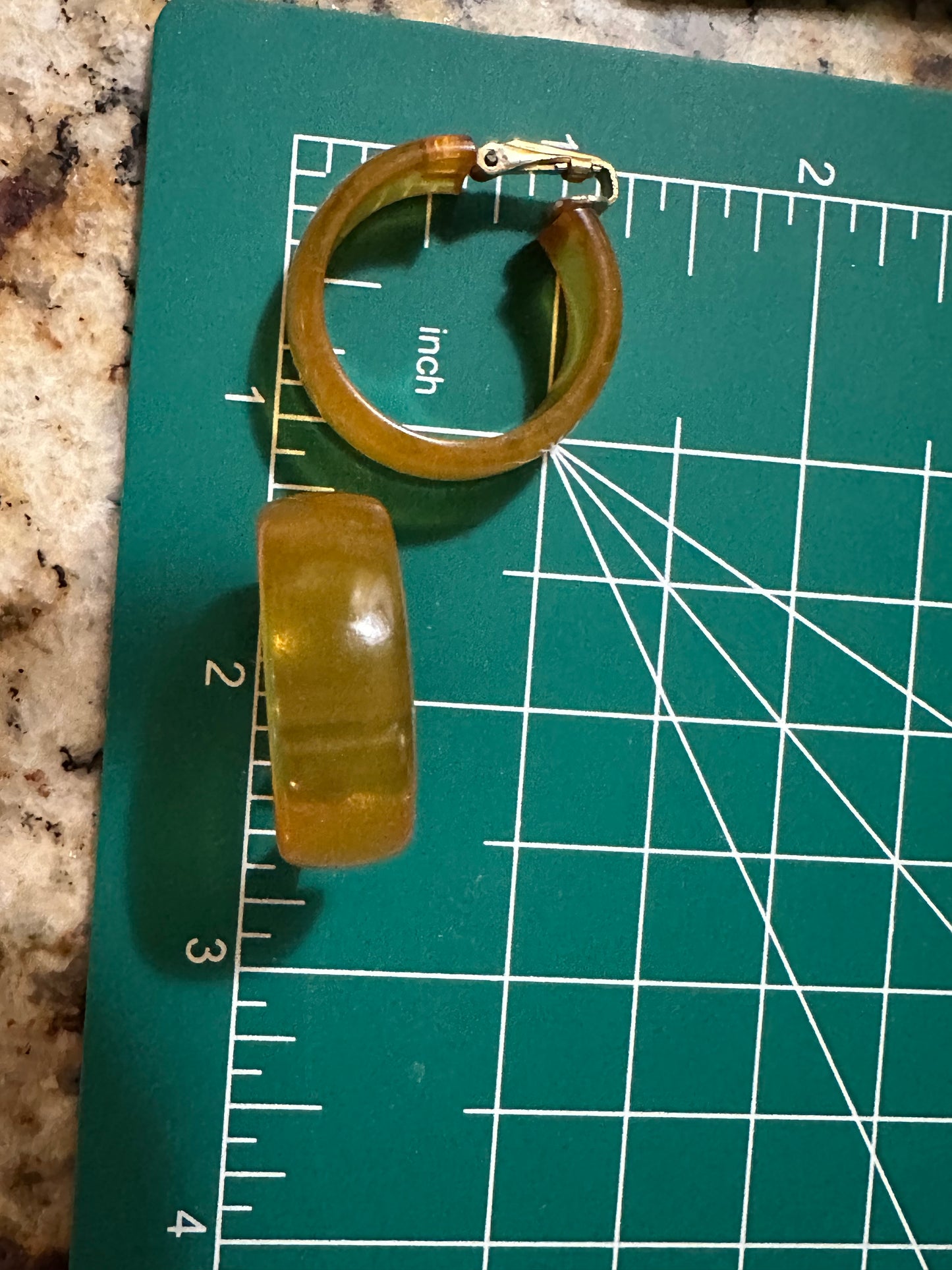 Vintage Bakelite Lucite Apple Juice Clip-on Earrings