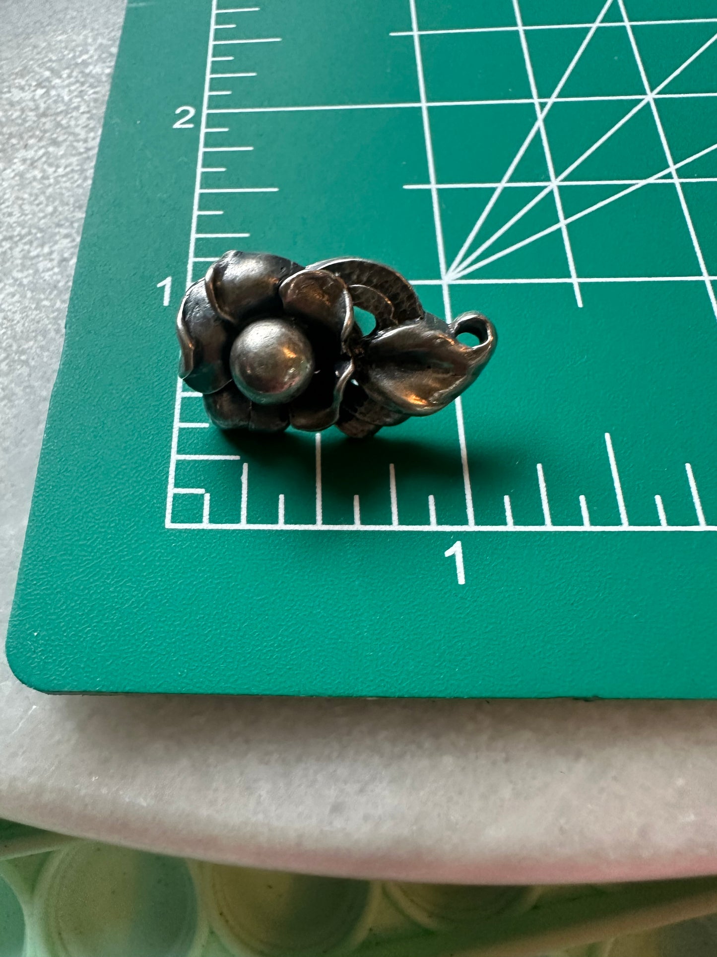 Art Nouveau Sterling Silver Floral Screwback Earrings