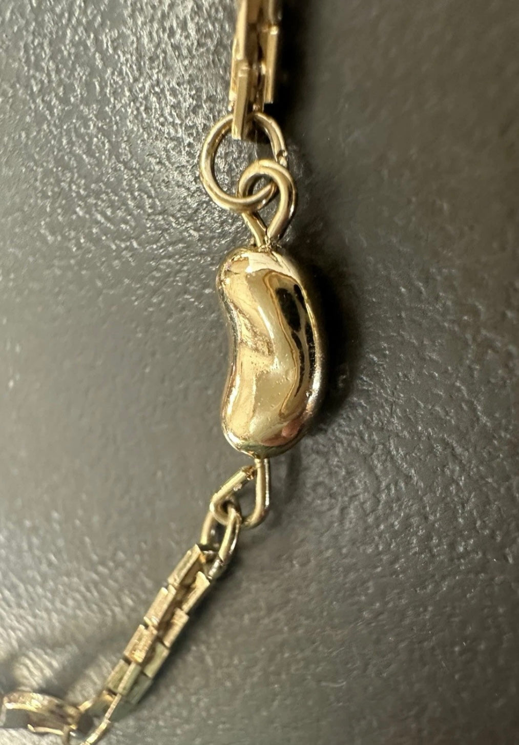 Vintage Signed Vendome Gold tone Station Bracelet With Beans