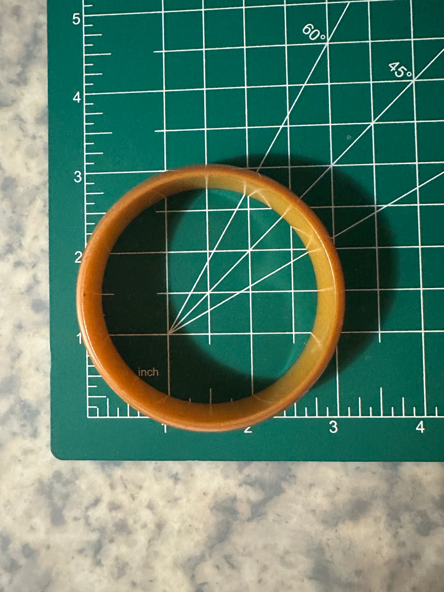 Vintage Bakelite Chunky Bangle Bracelet Butterscotch Orange/Yellow