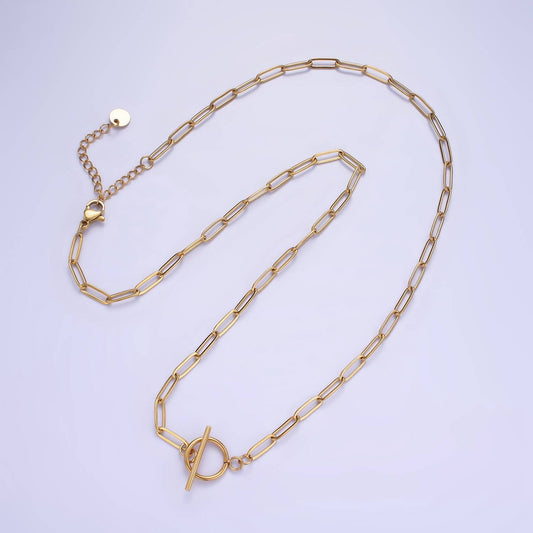 14K Gold Filled Toggle Clasps Paperclip Chain 19in Necklace