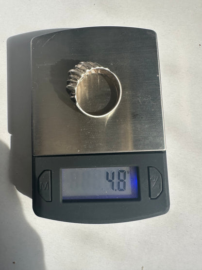 Vintage sterling silver etched dome ring size 8