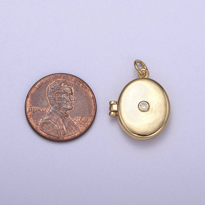 Classic Gold Filled Oval Locket Photo Locket Charm