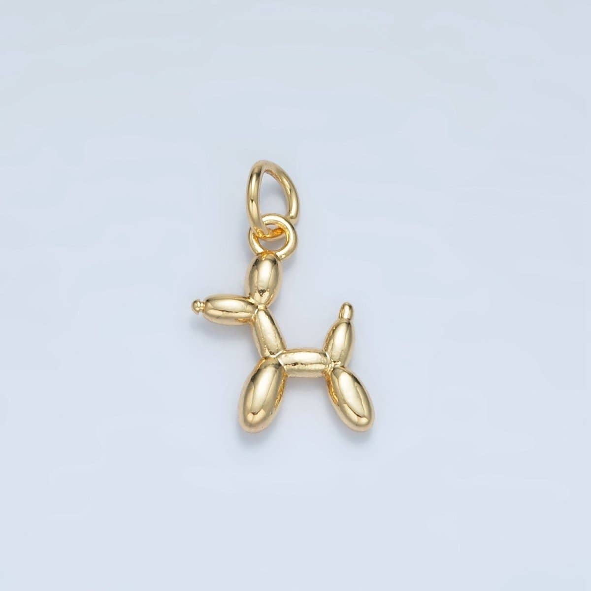 24K Gold Filled Balloon Dog Animal Multidimensional Mini Charm