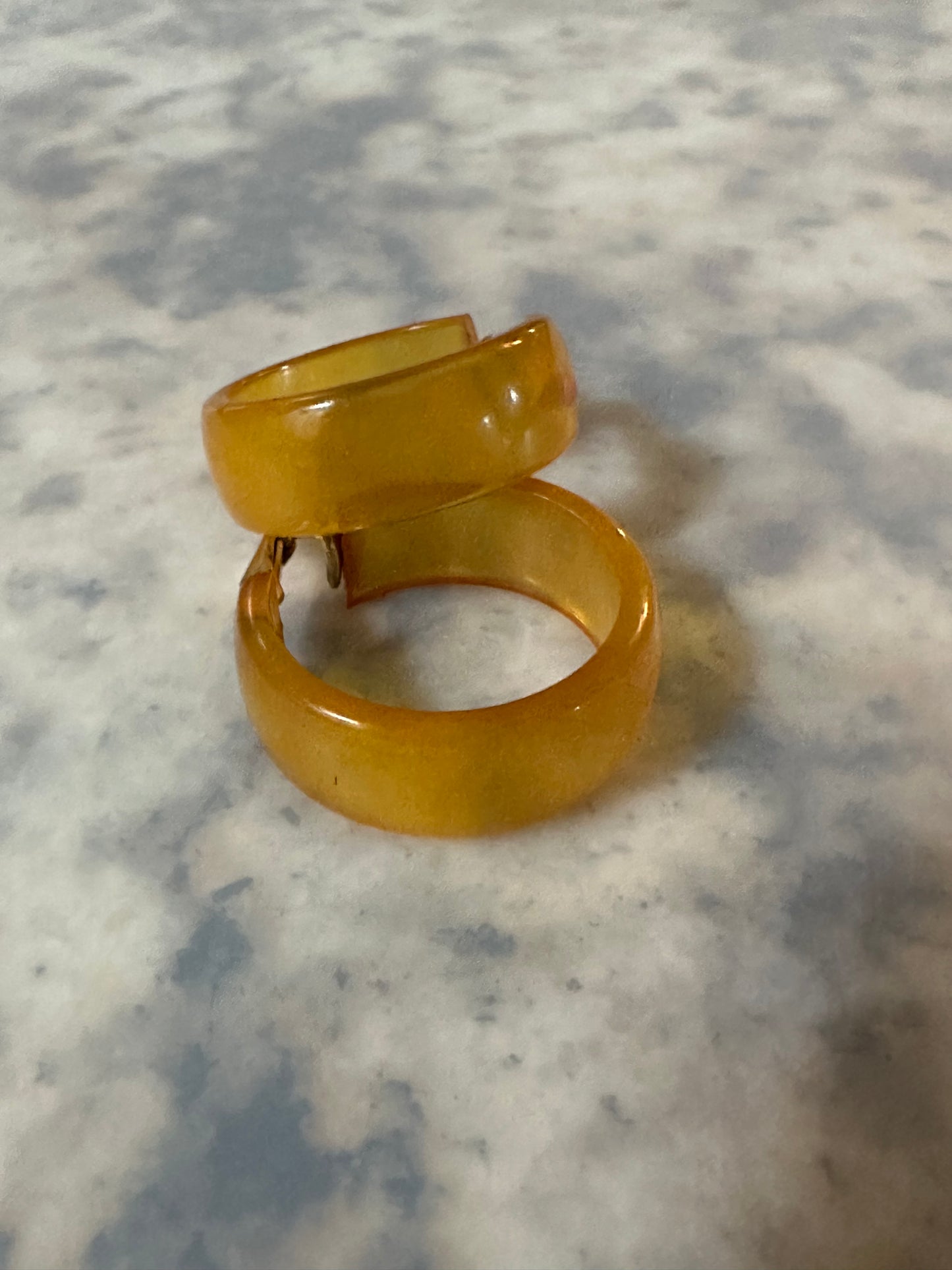 Vintage Bakelite Lucite Apple Juice Clip-on Earrings