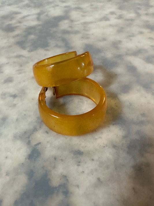 Vintage Bakelite Lucite Apple Juice Clip-on Earrings