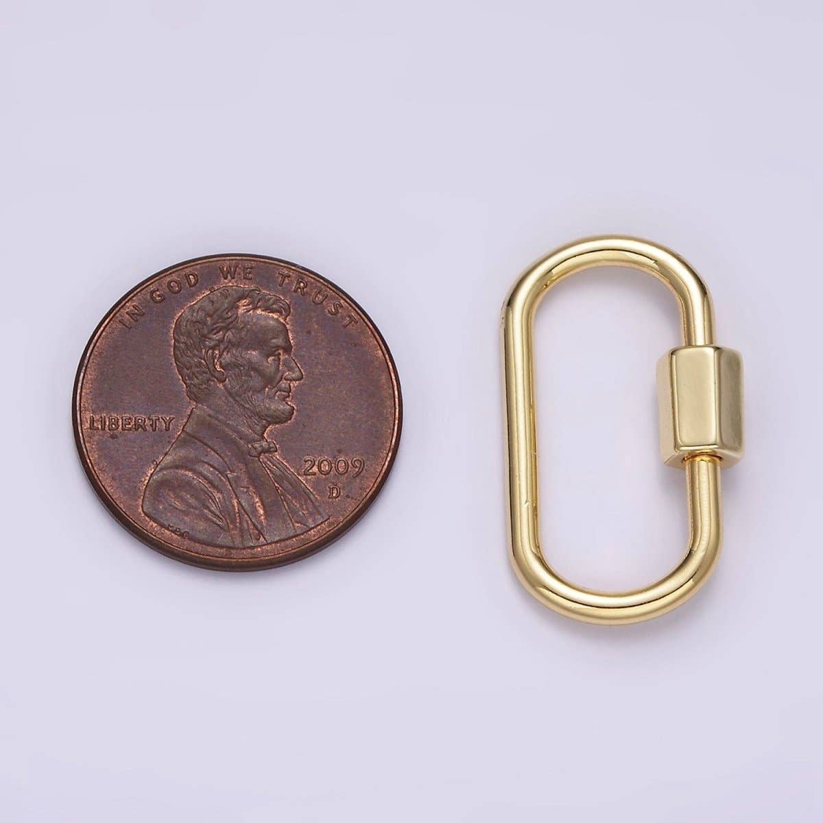 14K Gold Filled 23mm Oblong Oval Carabiner
