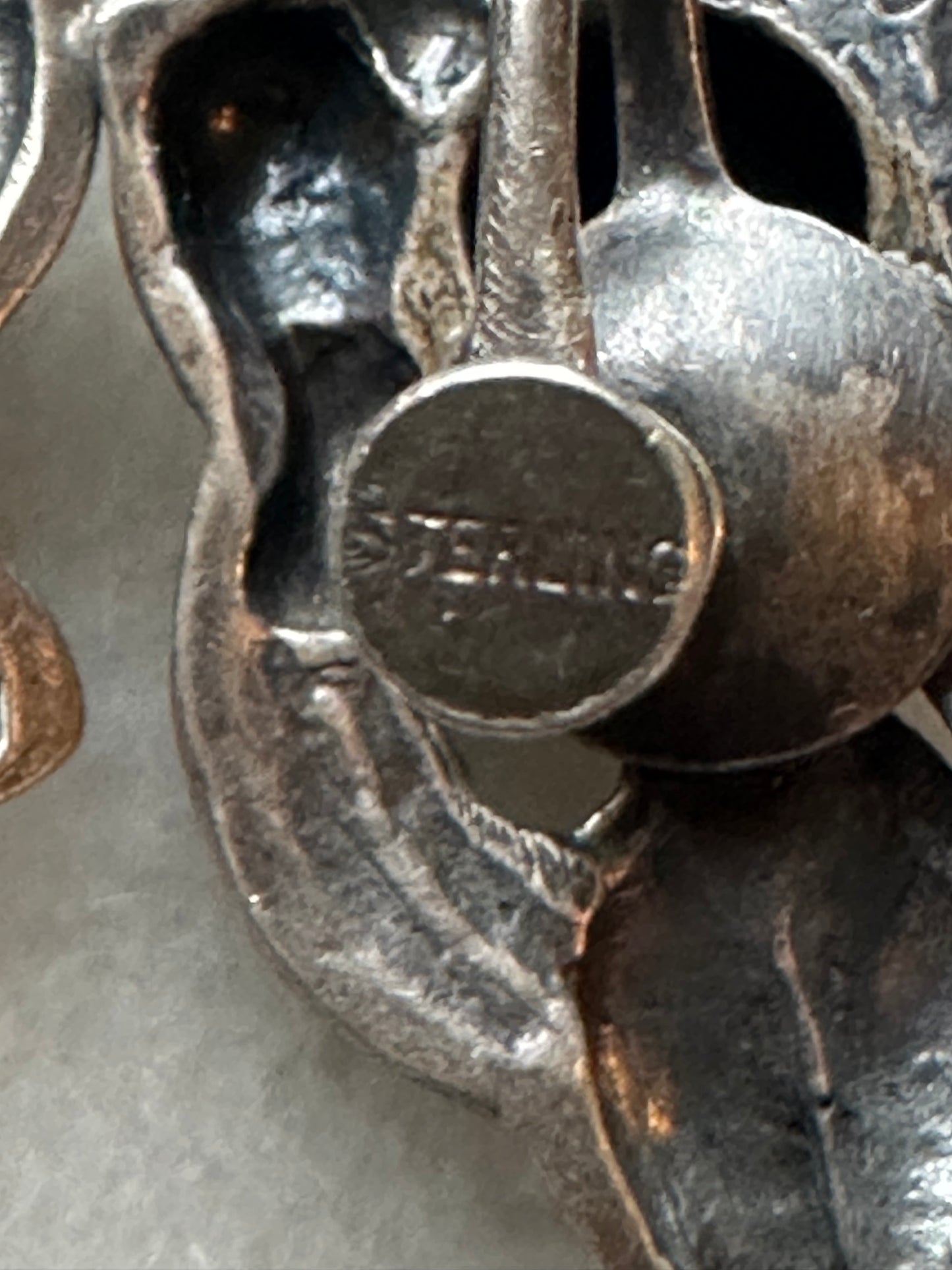 Art Nouveau Sterling Silver Floral Screwback Earrings