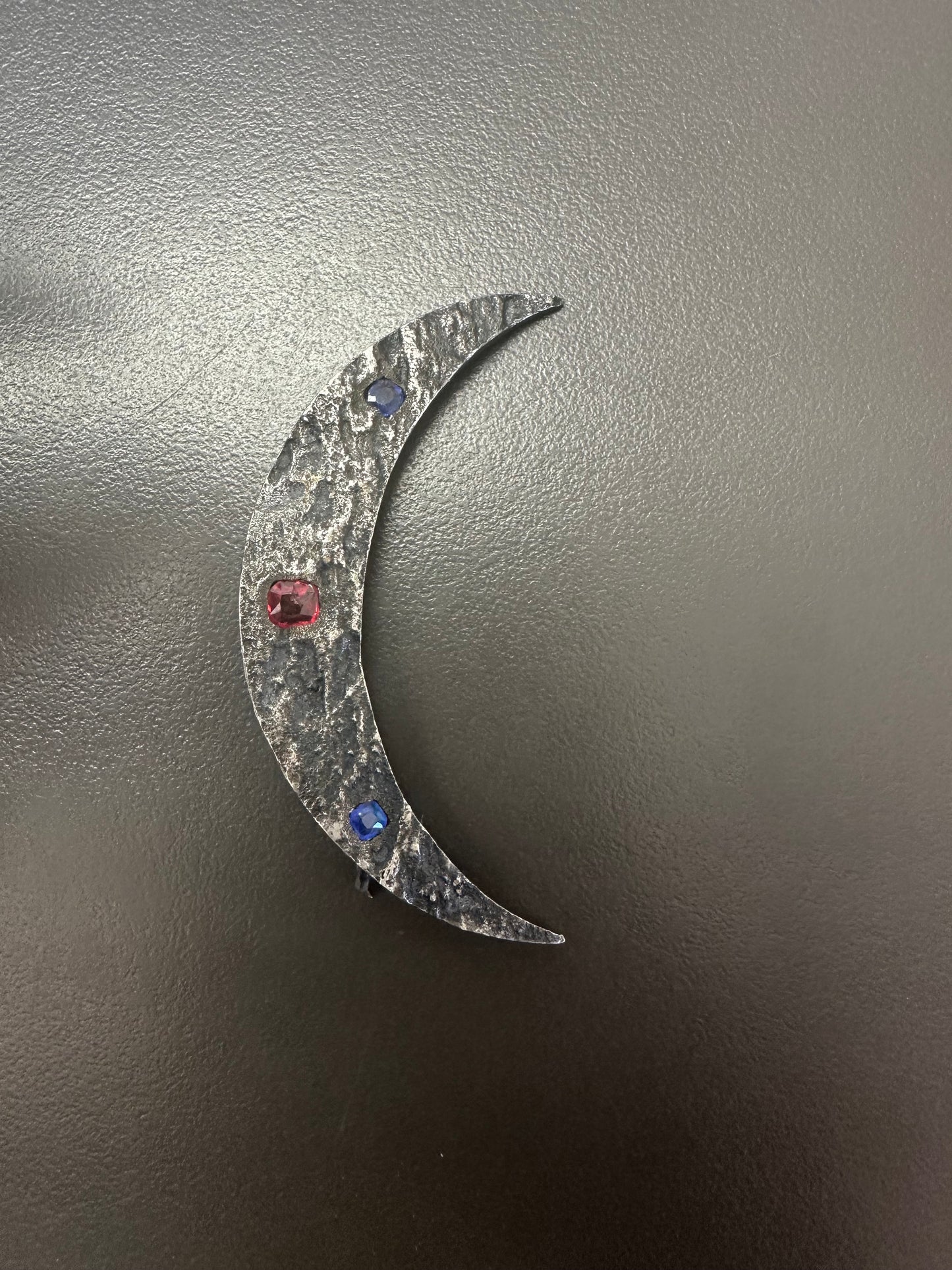 Antique Arts and Crafts Era Crescent Moon Brooch Pin