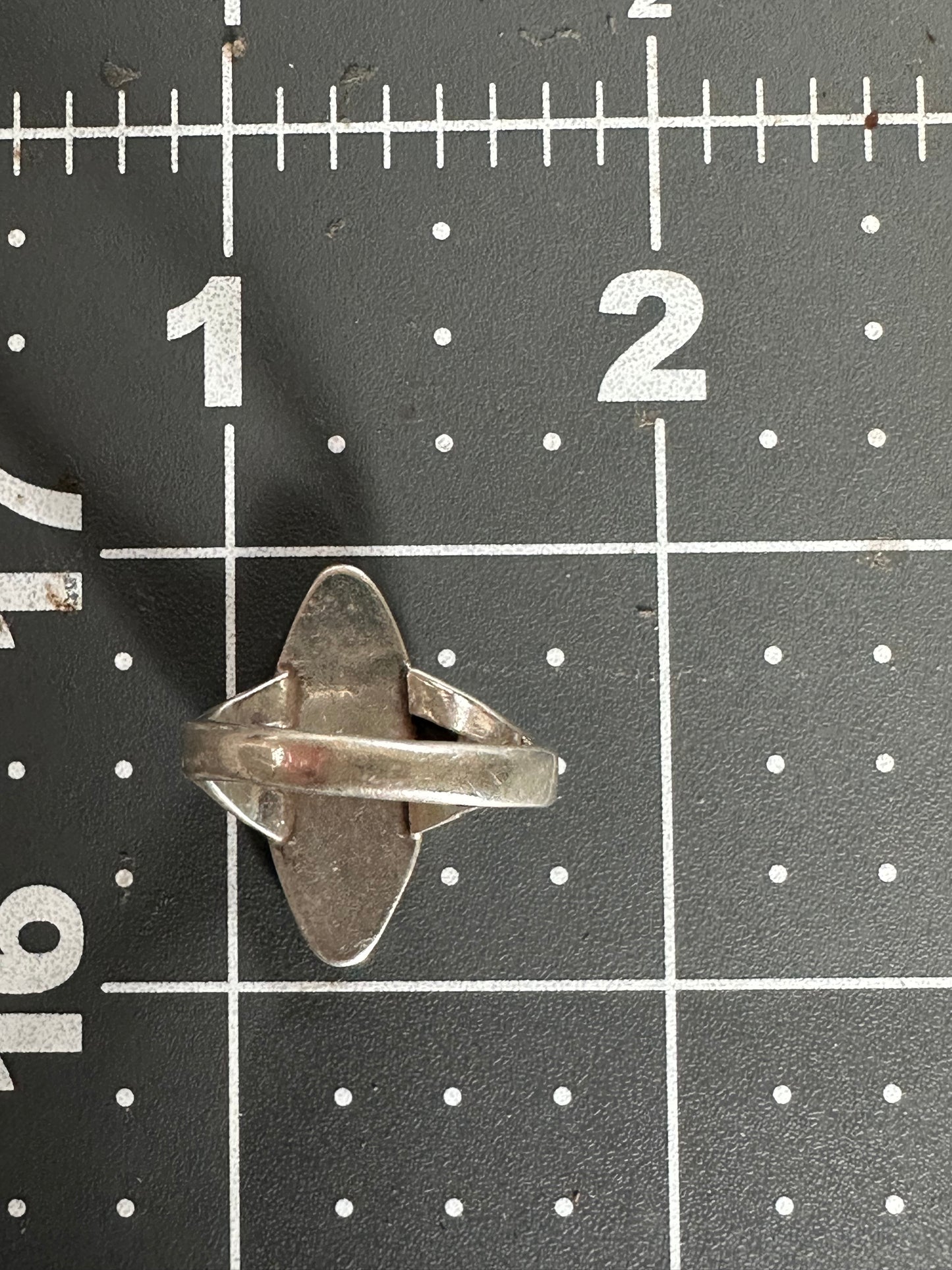 Old Pawn Turquoise Inlay Split Shank Native American Sterling Silver Ring size 6