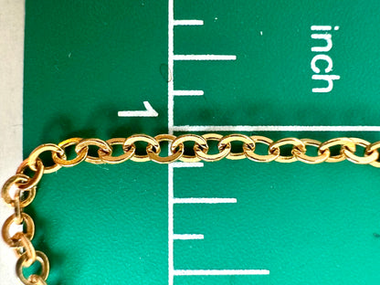 Super Shiny 17” Goldtone Chain Necklace With Vintage Style Box Clasp