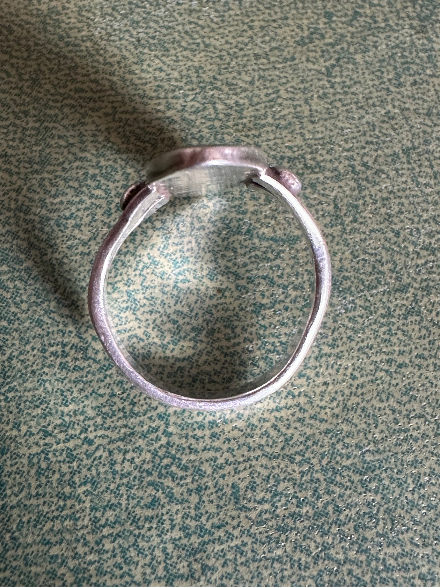 Old Pawn Turquoise Inlay Split Shank Native American Sterling Silver Ring size 6