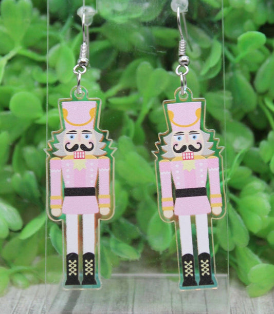 Pink Nutcracker Dangle Earrings