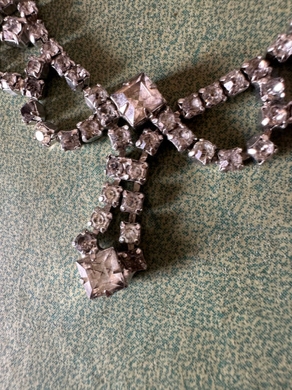 Vintage 1950’s Era Mid-century Rhinestone Choker Necklace
