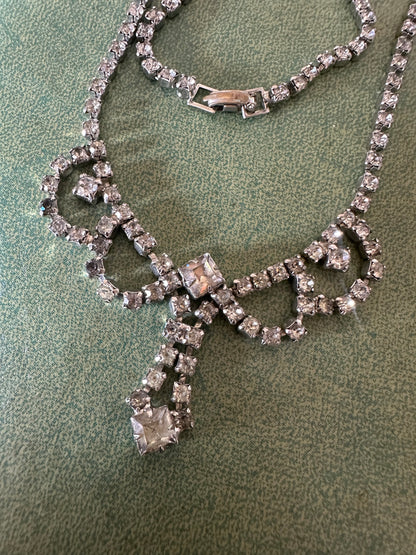 Vintage 1950’s Era Mid-century Rhinestone Choker Necklace