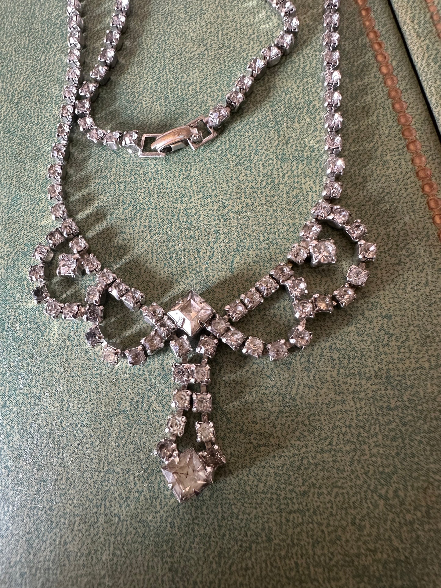 Vintage 1950’s Era Mid-century Rhinestone Choker Necklace