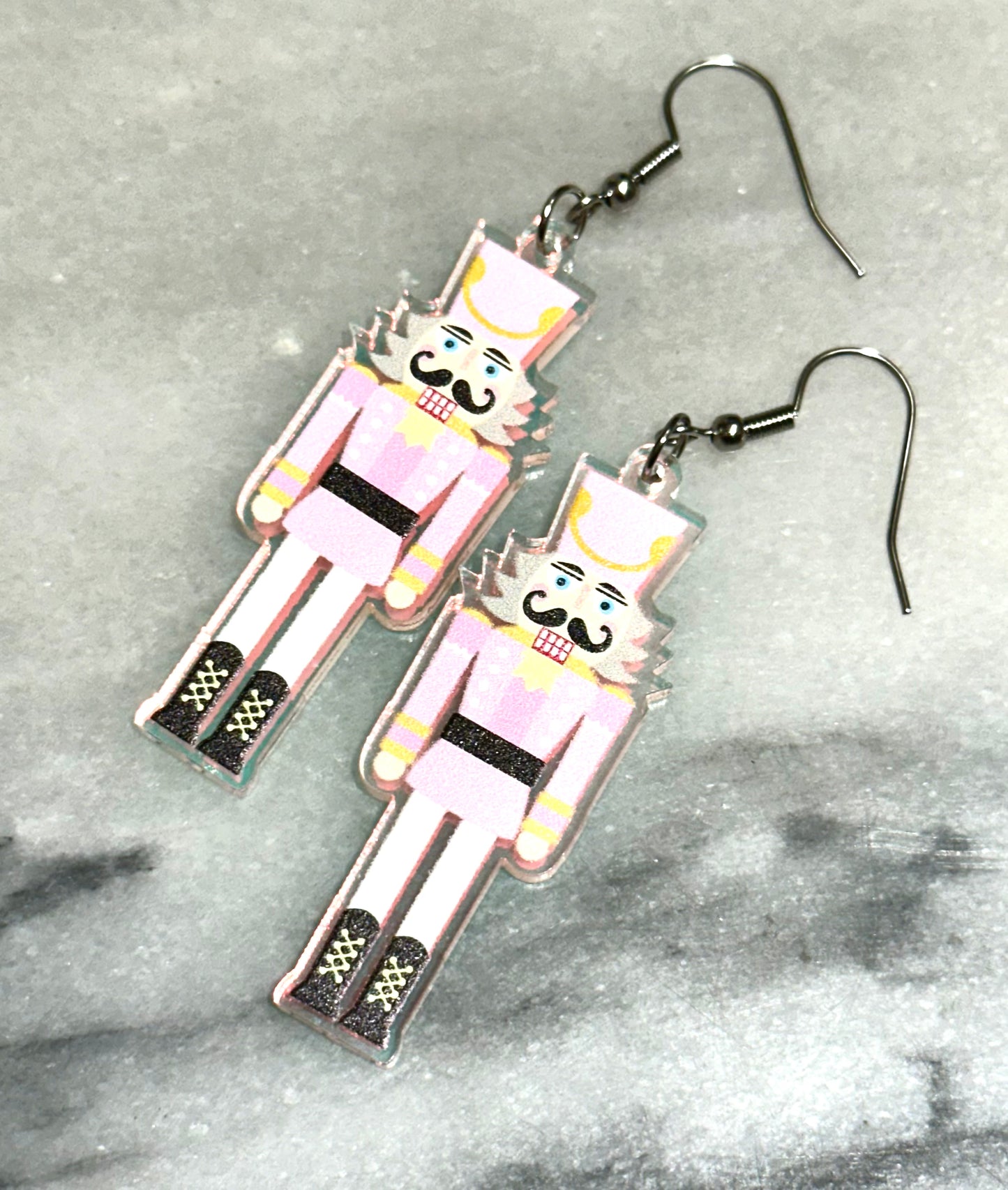 Pink Nutcracker Dangle Earrings