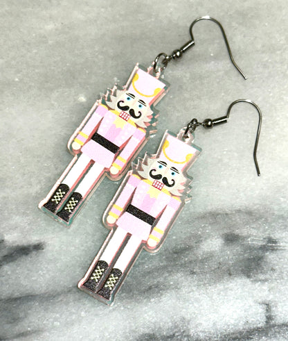 Pink Nutcracker Dangle Earrings