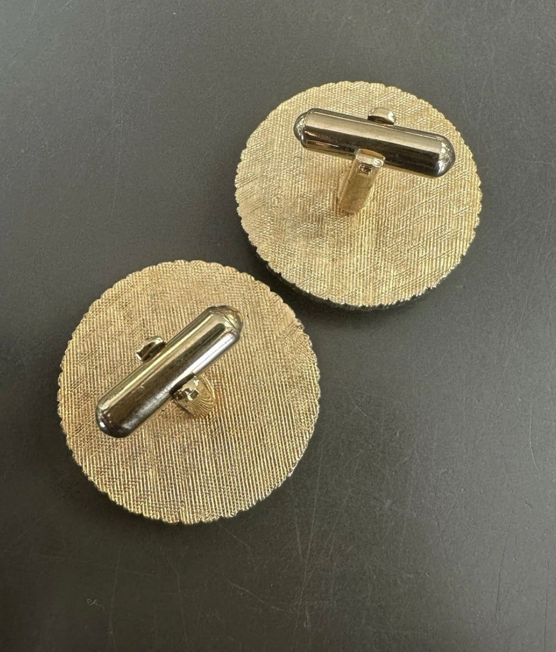 Vintage Delft Cufflinks Hand Painted Enameled Art Windmill Pond