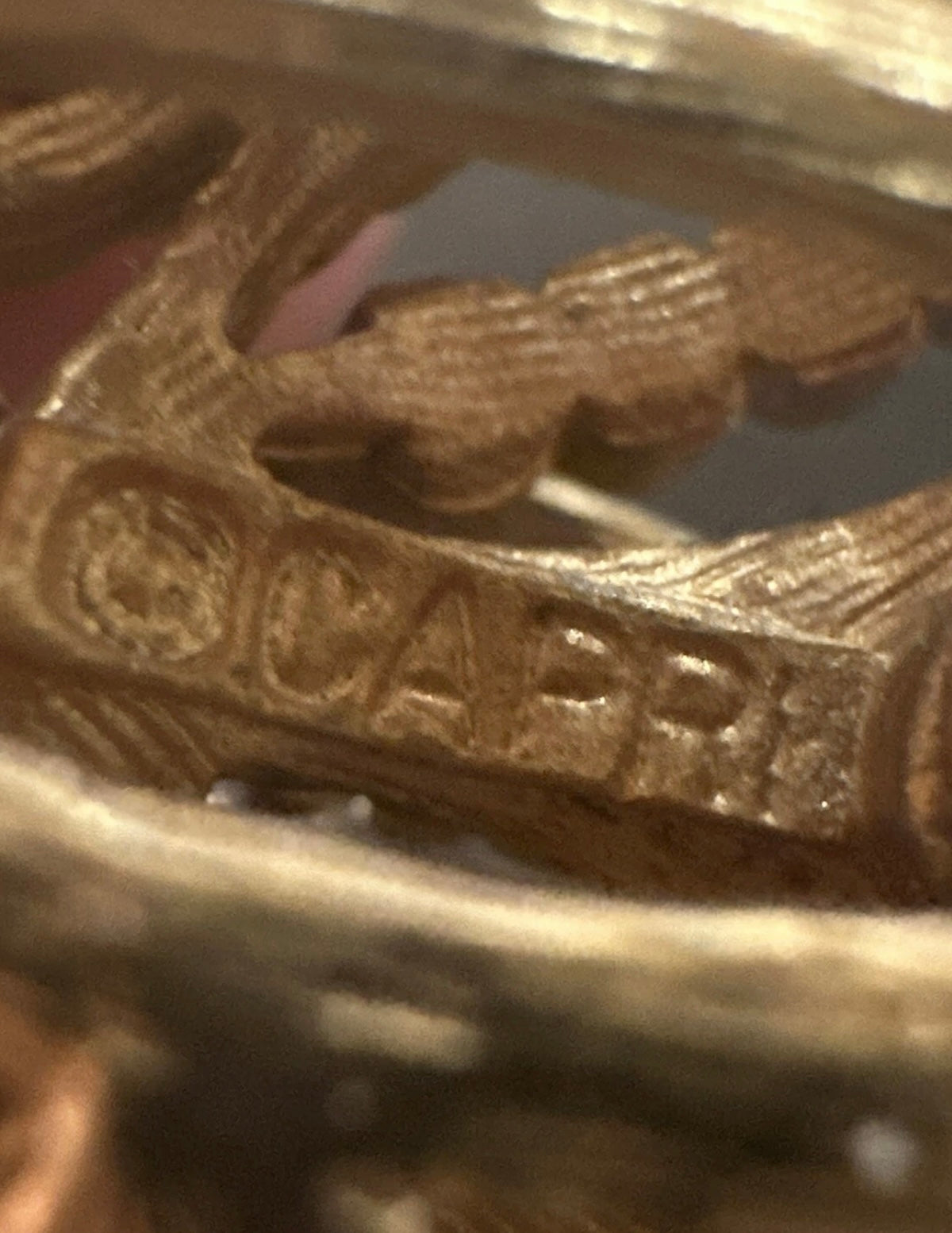 Mid-Century Vintage Etched Leaf Brooch Signed CAPRI