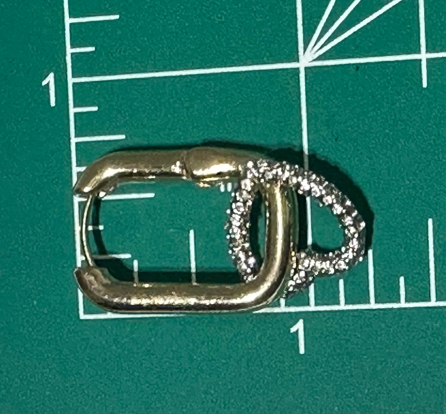 Heart Pave Gold Link Dangle Earrings