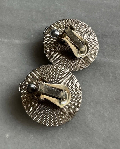 Antique Art Deco Unsigned Clip On Earrings And Brooch Sun Ray Boucher Style