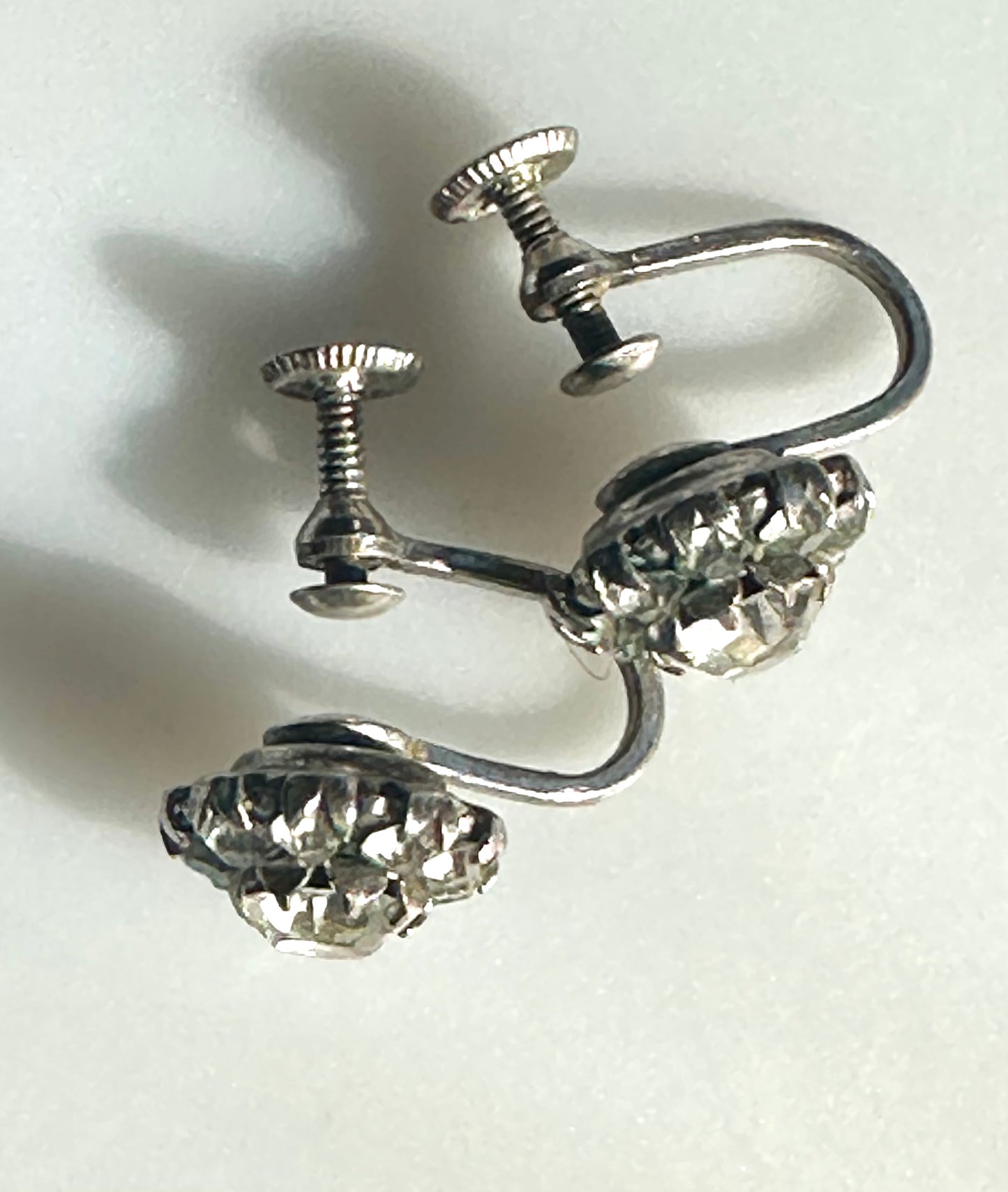 Vintage Art Deco To 1940’s Sterling Silver Signed Uncas Screwback Earrings