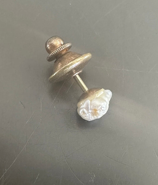Vintage River Pearl Tie Tack Lapel Pin