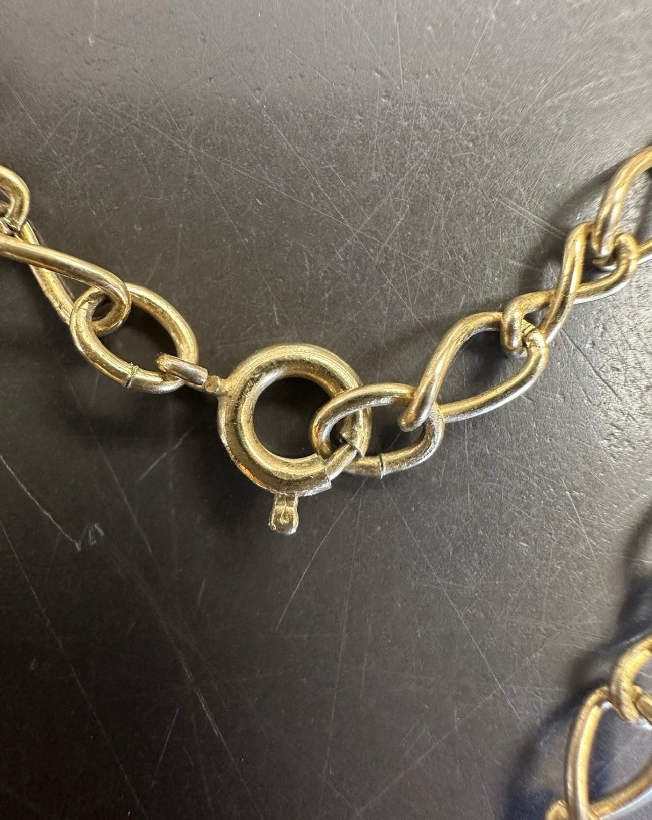 Vintage Goldtone Wire wrap Owl Pendant On Goldtone Figaro Chain Necklace