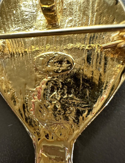 Vintage Enamel Hot Air Balloon Pin/brooch Pendant Goldtone