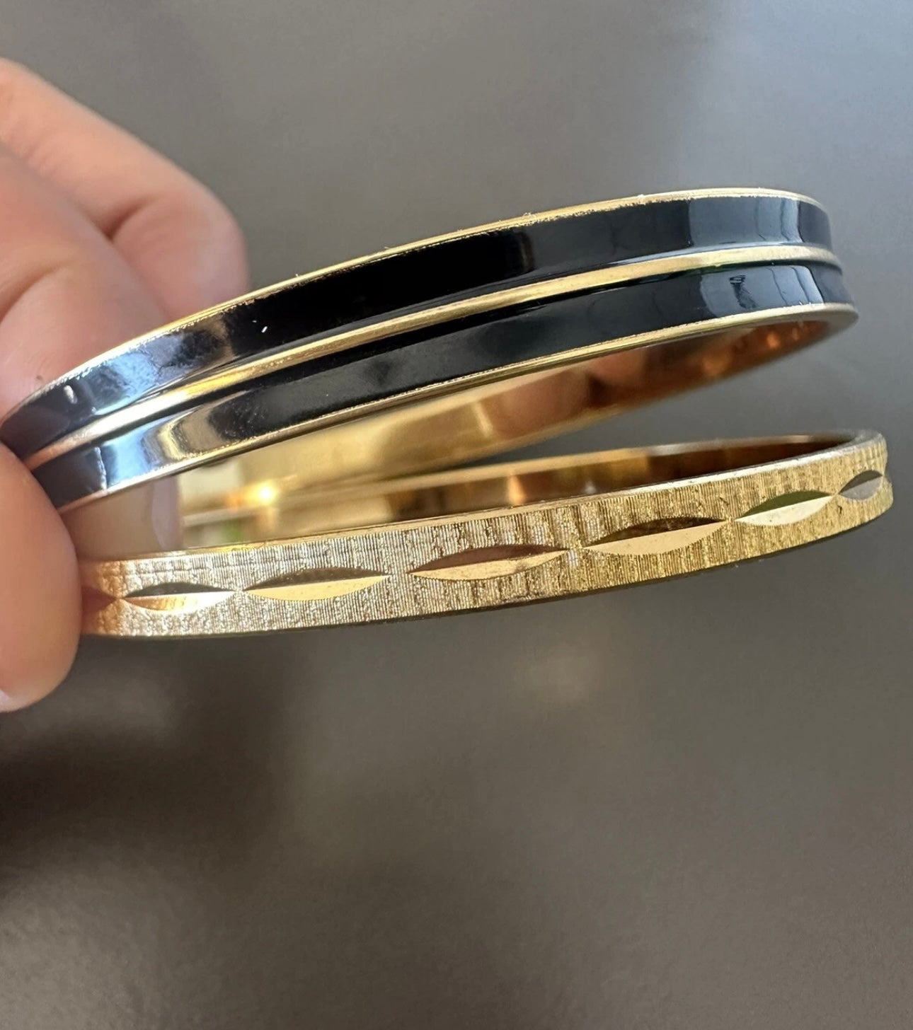 Vintage Signed Monet Goldtone Bangle Bracelets