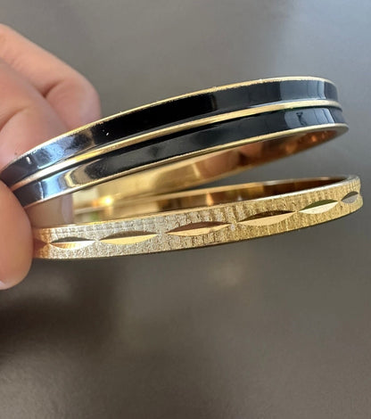 Vintage Signed Monet Goldtone Bangle Bracelets