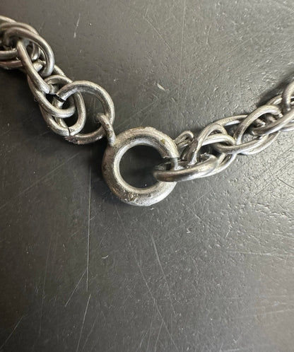 Vintage Southwest Style Cast Metal Thunderbird Necklace Turquoise Stone