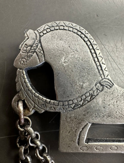 Tinn-Per Norway Pewter Horse Brooch Handmade Trojan Viking Norse Signed