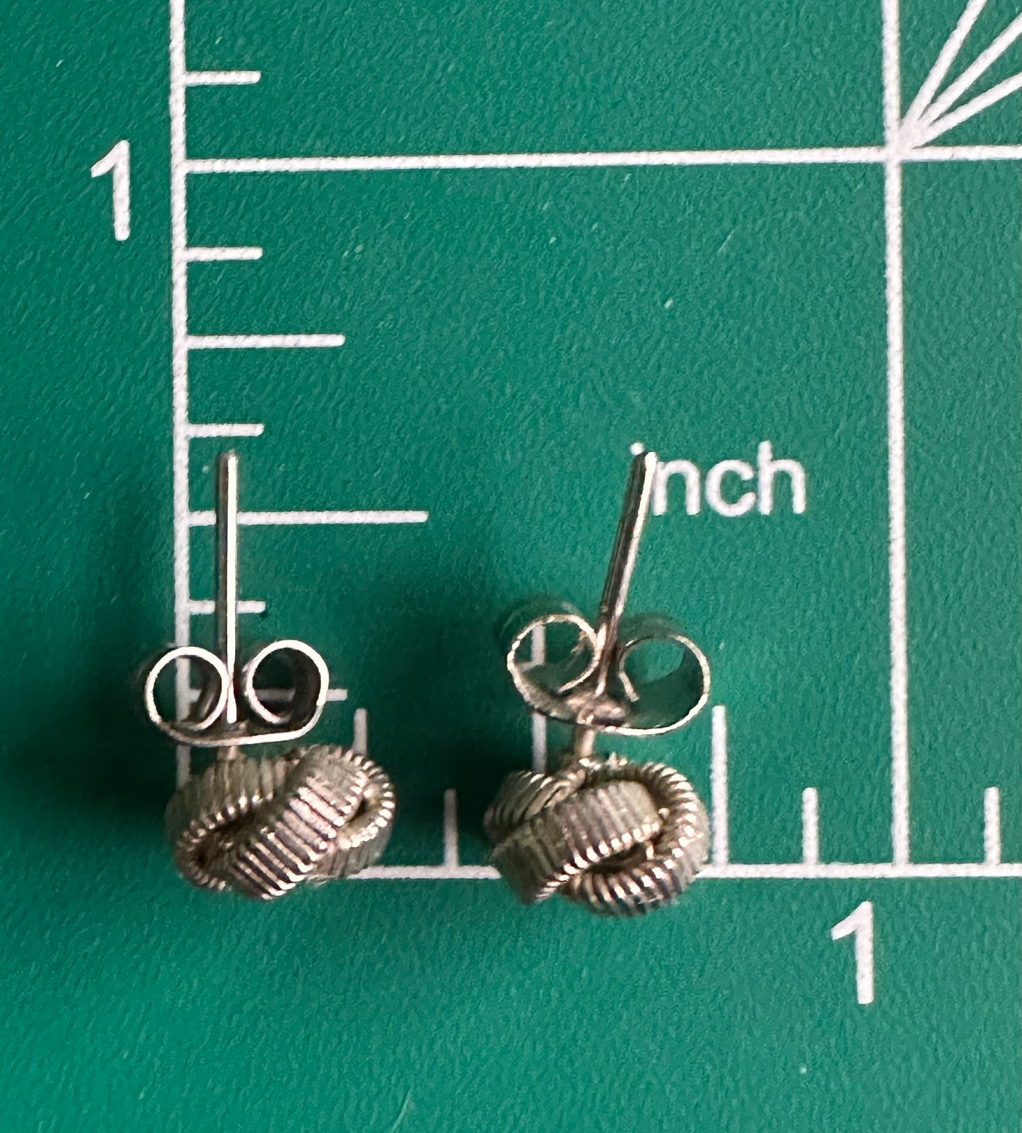 Textured Lover’s Knot Silvertone Post Earrings