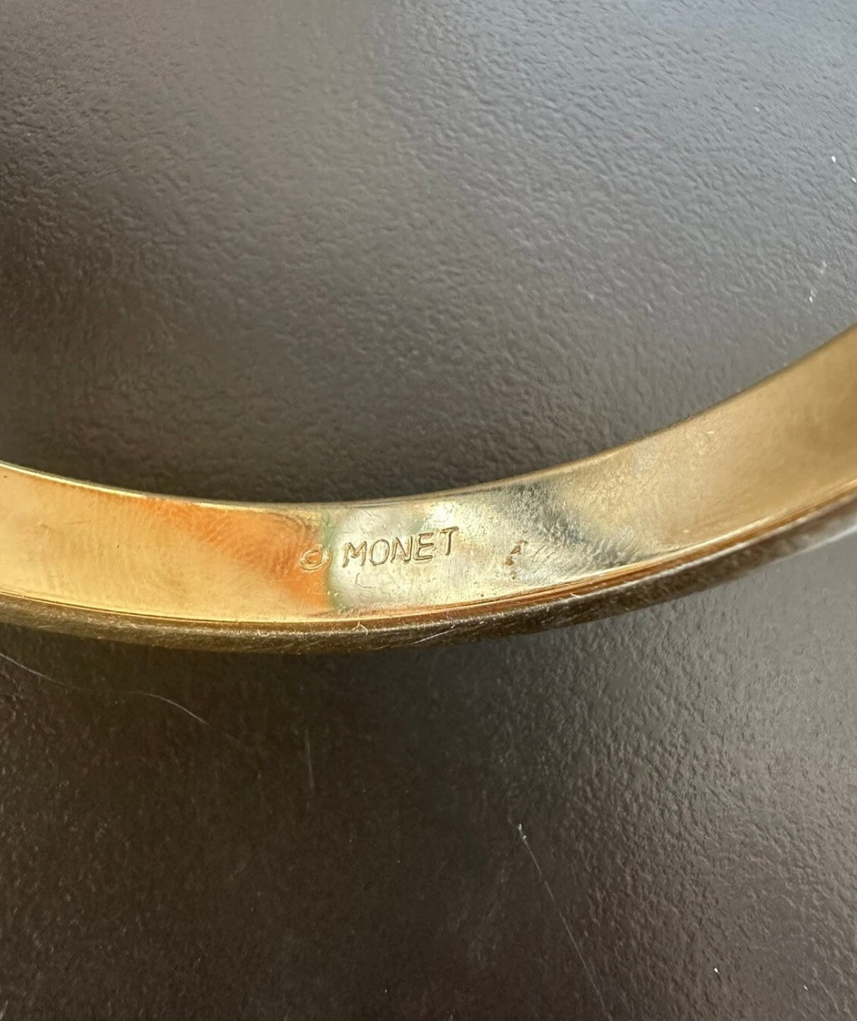 Vintage Signed Monet Goldtone Bangle Bracelets