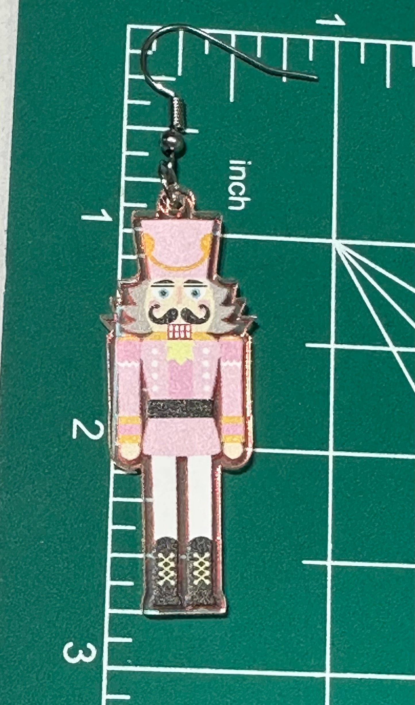 Pink Nutcracker Dangle Earrings