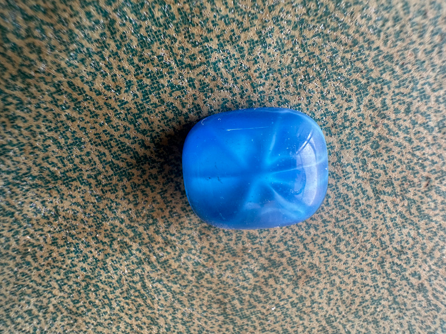 Antique Art Deco Glass Cabochon Faux Star Sapphire Circa 1920