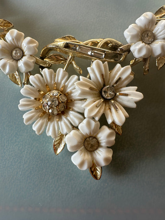 Vintage Coro Thermoset Floral Beaded Choker Necklace - For Repair or Craft