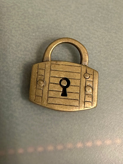 Tiny Antique Victorian Padlock Pendant - No Key