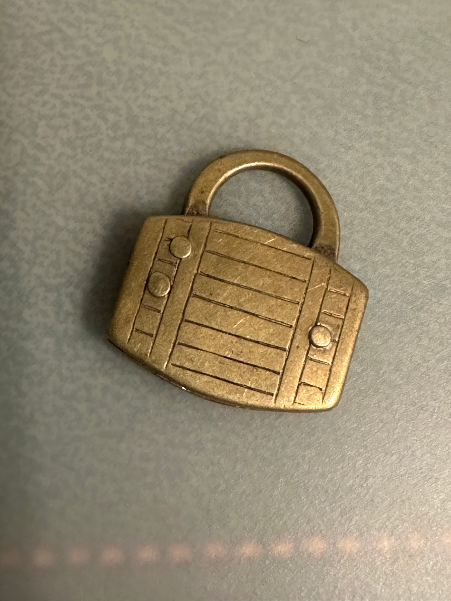 Tiny Antique Victorian Padlock Pendant - No Key