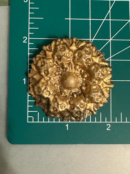 Art Nouveau Floral Wreath Repousse Brooch Pat. 2066969