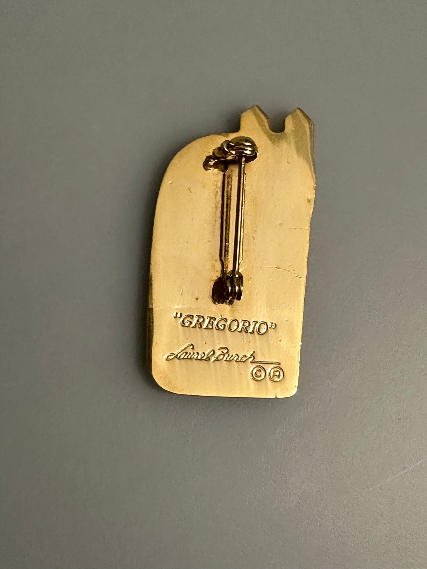 Vintage Laurel Birch Gregorio Cat Cloisonné Pin