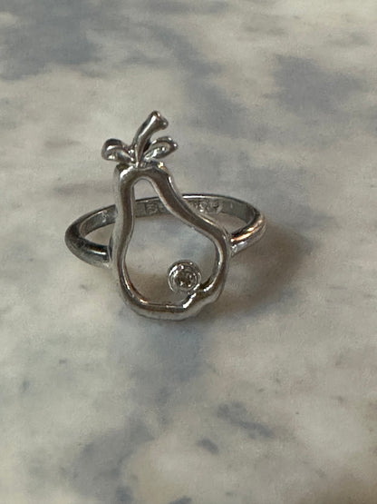 Vintage Spiedel Sterling Silver Pear Ring Size 5