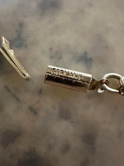 Vintage Souvenir Palm Tree Prism Necklace With 24” Chain Box Tab Signed GERMANY