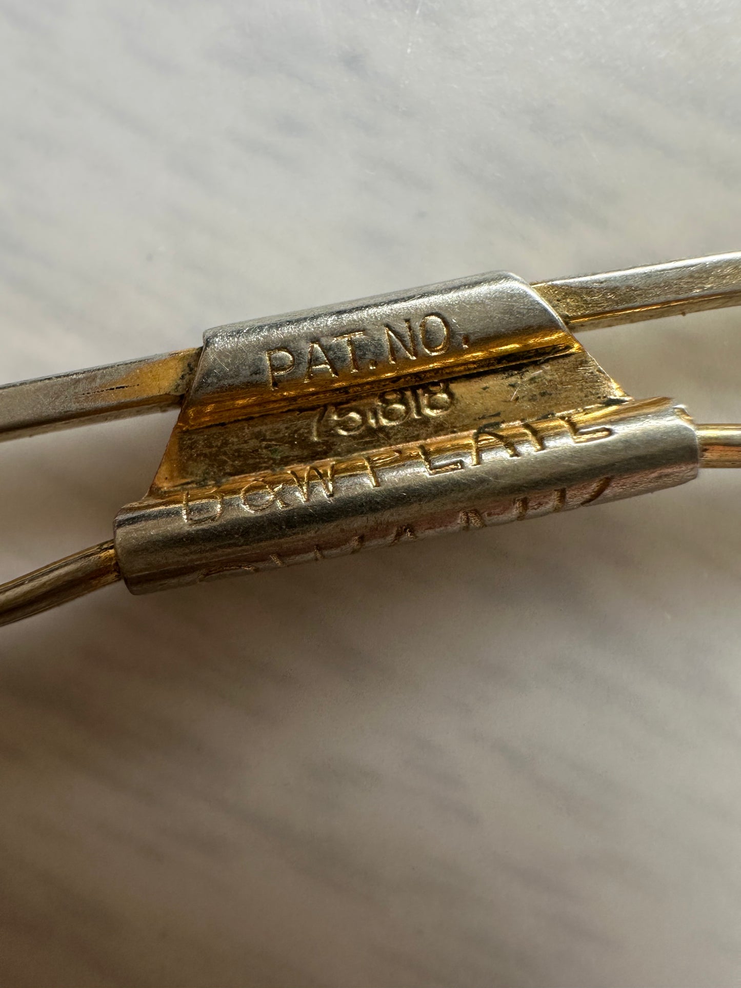 Vintage Patented B&W Plate Collar Clip Stay By SWANK Art Deco