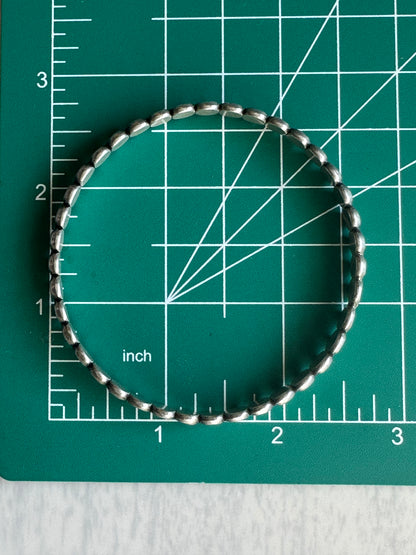 Silver Vintage Artisan Estate Bangle Bracelet Dot Pattern Unmarked - TESTED