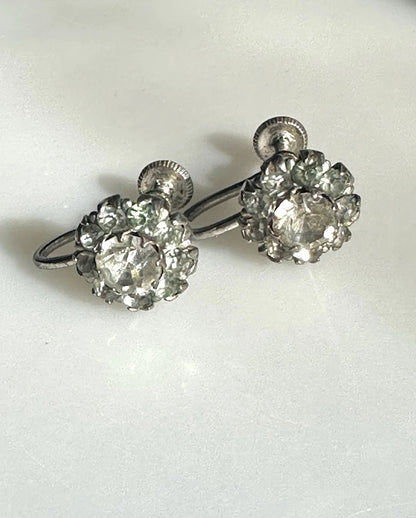 Vintage Art Deco To 1940’s Sterling Silver Signed Uncas Screwback Earrings