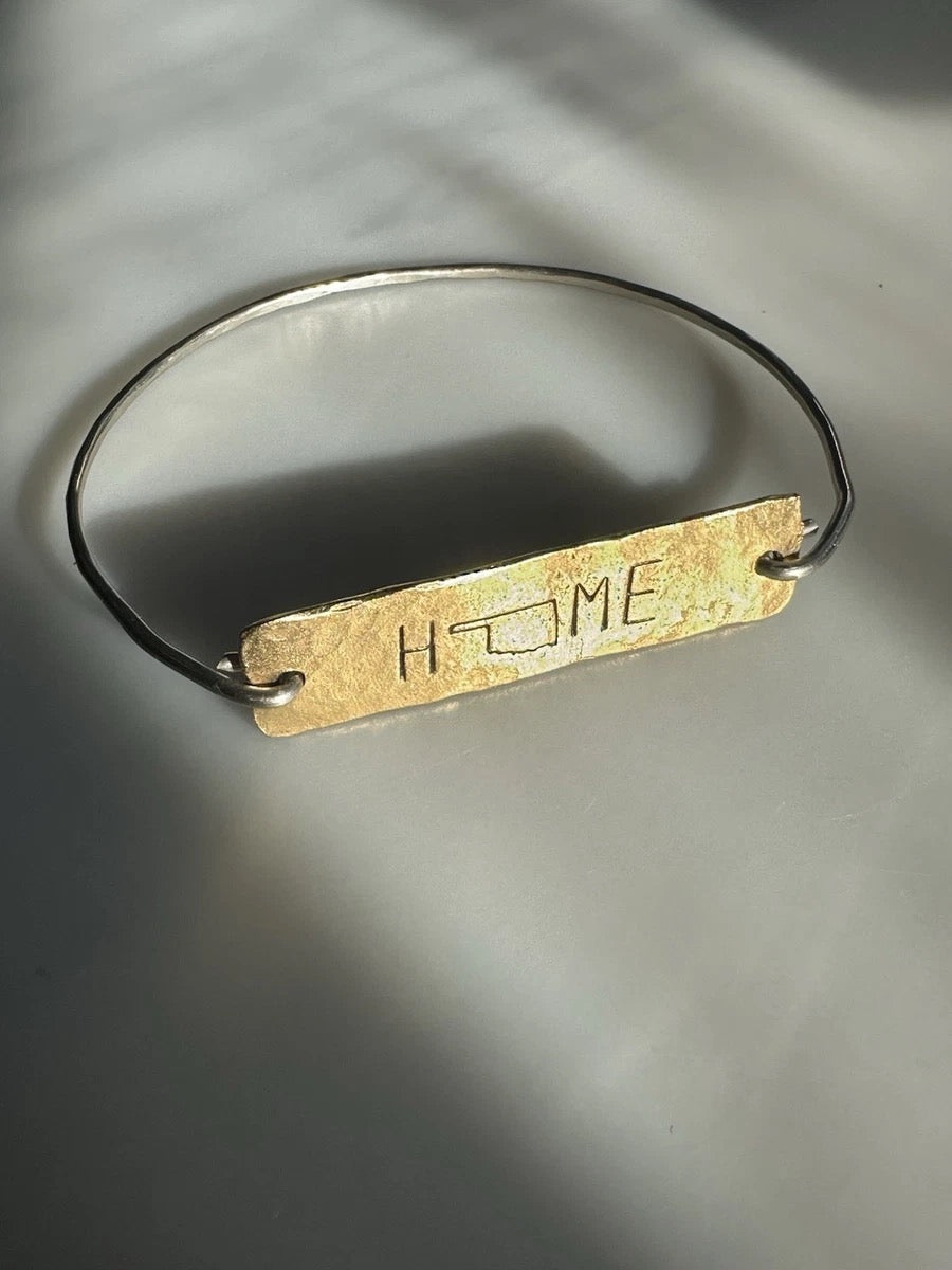 Gold And Silver Oklahoma Home Bangle Bracelet By Julio