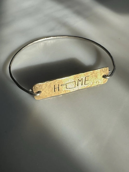 Gold And Silver Oklahoma Home Bangle Bracelet By Julio